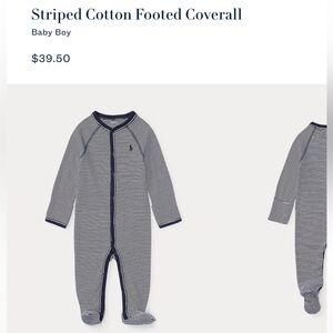 Ralph Lauren Striped Cotton Footed Coverall